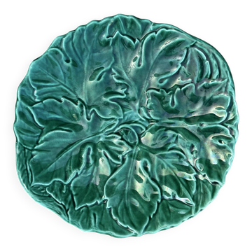 Plat majolique feuilles de vigne Digoin ancien