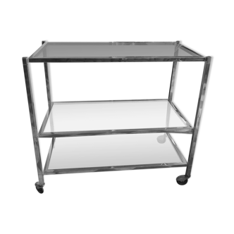 Golden metal wheeled dessert trolley