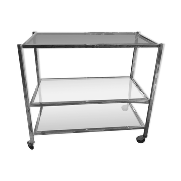 Golden metal wheeled dessert trolley