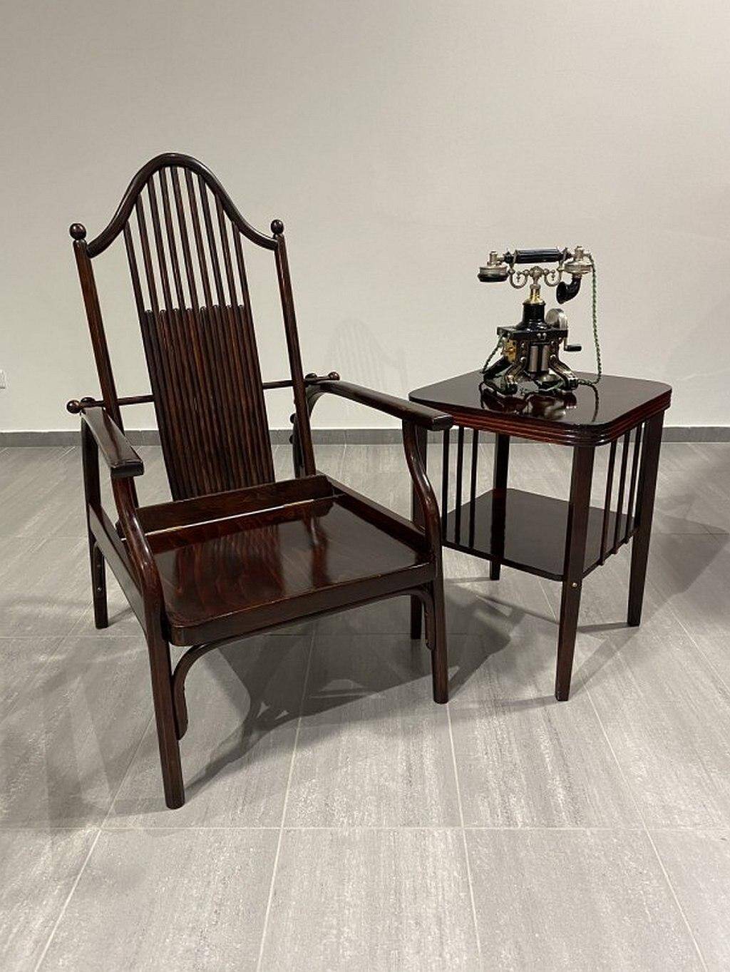 Fauteuil réglable par Josef Hoffmann pour Jacob & Josef Kohn