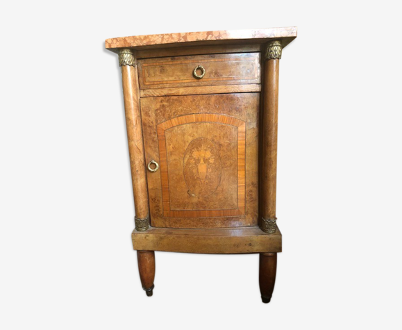 Table de chevet ancienne avec marbre
