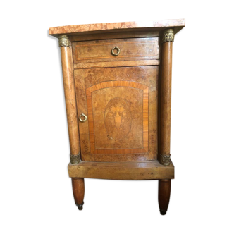 Table de chevet ancienne avec marbre