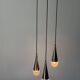 Suspended cascade lamp with 3 glass crystal shades and chrome, 1960s, Germany