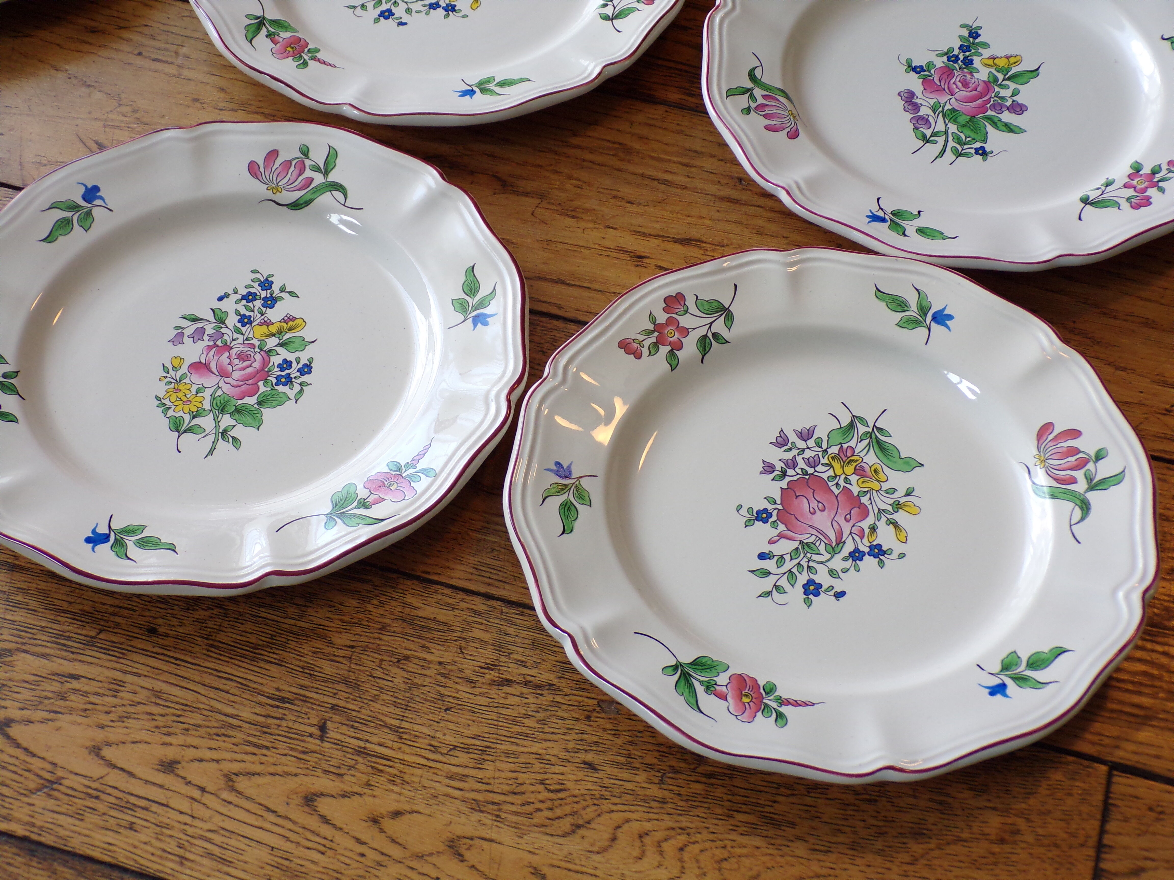 Lot 6 plates dessert Lunéville KG Lamppost