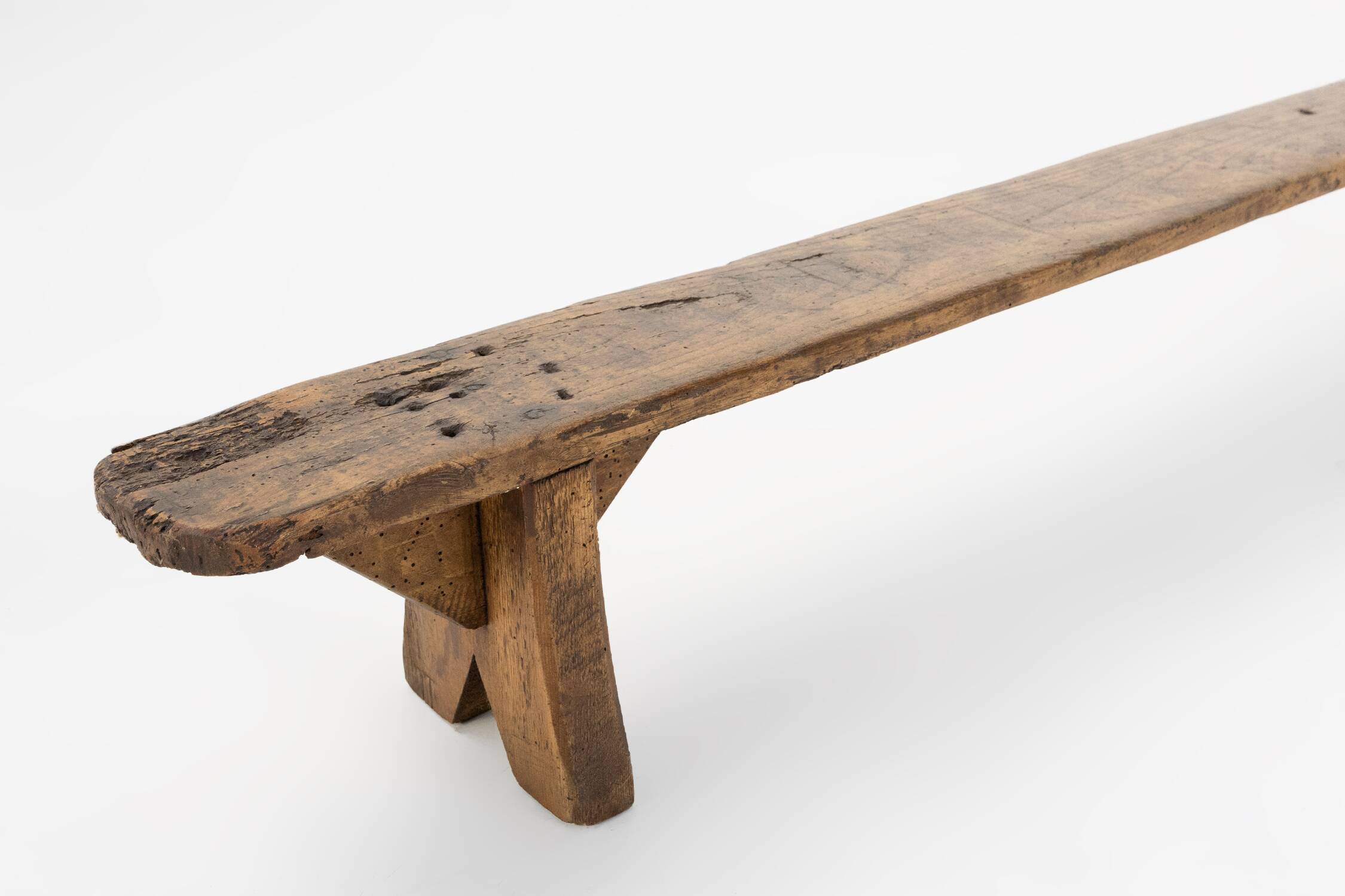 Decorative wooden low bench, France ca. 1850
