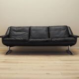 Brown leather sofa, Danish design, 1970s, designer: Werner Langenfeld, manu