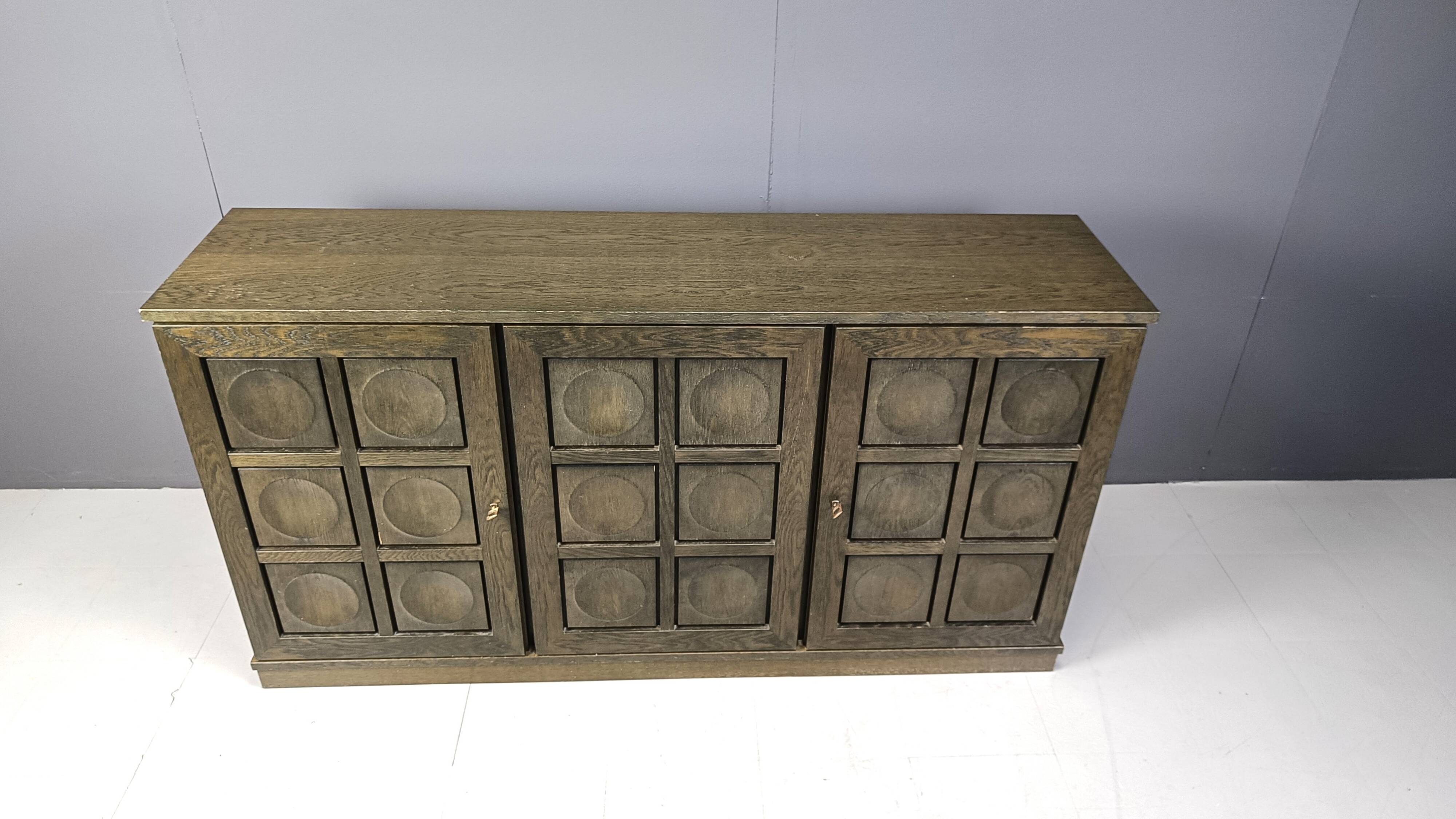 Graphical brutalist credenza, 1970s