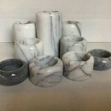Nine marble candle holders
