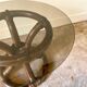 Coffee table in rattan and smoked glass 1970