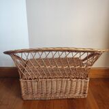 Wicker toy chest bench