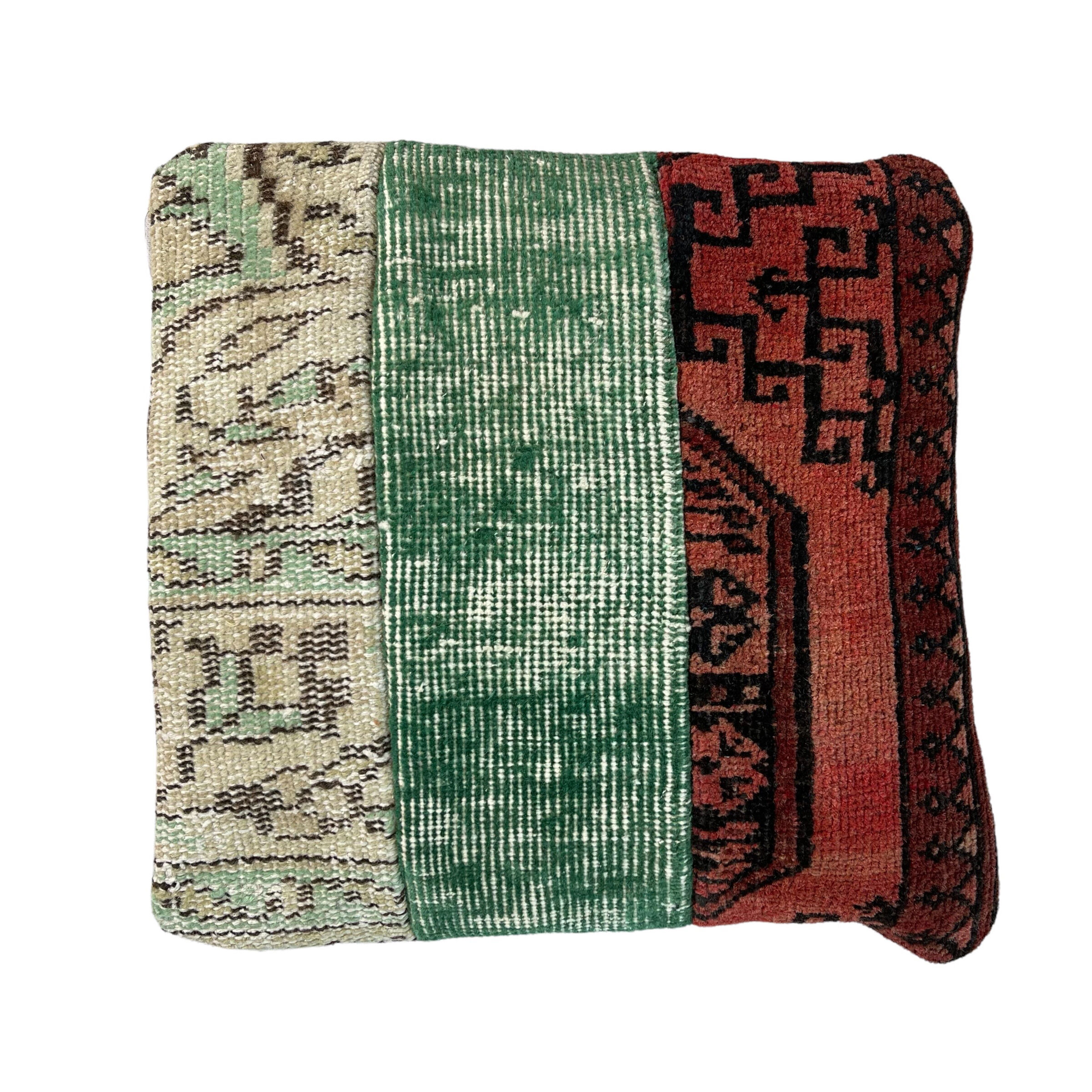 Turkish patchwork rug cushion cover 40x40 cm