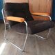 Fauteuil lounge style G.Lundgren pour Ikea, velours & tubes chromés 1970