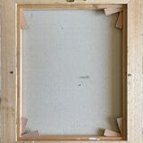 HST painting "Landscape with wooded river" - signed Valena XX° + frame