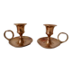Set of 2 brass cellar rat candlesticks