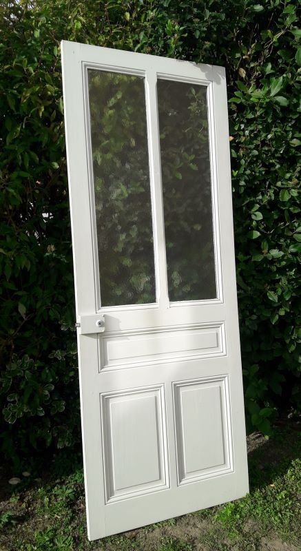 Old translucent glazed communication door 82.5x214.2cm (2)