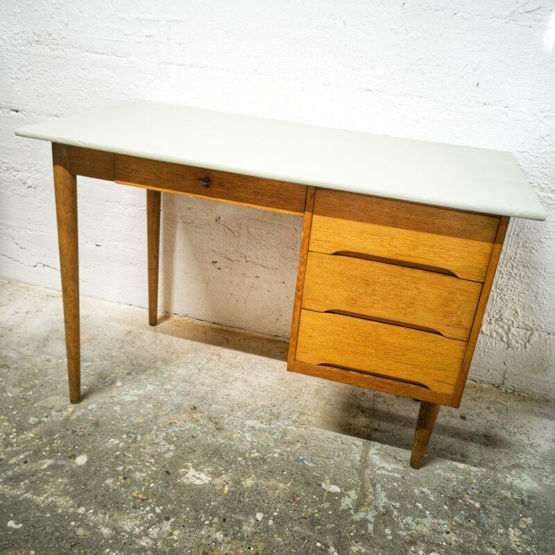 Scandinavian desk in vintage oak