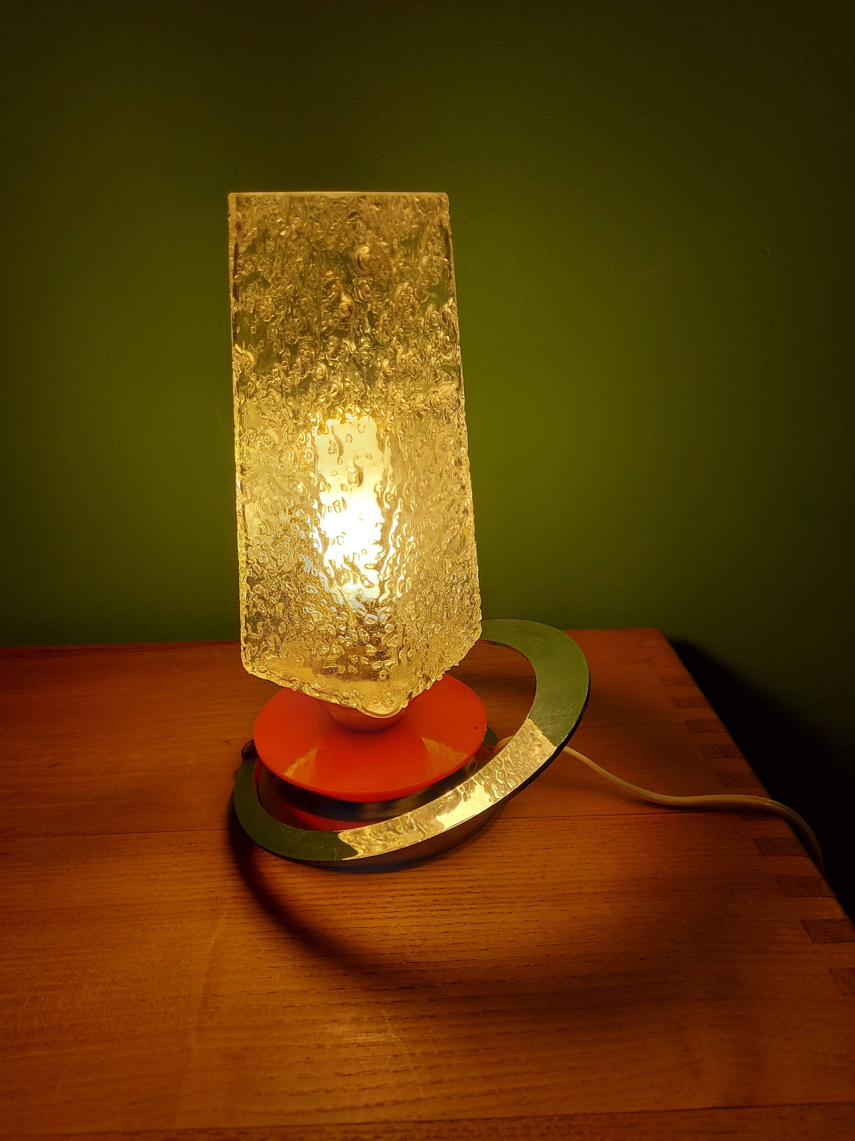 Vintage metal and glass lamp