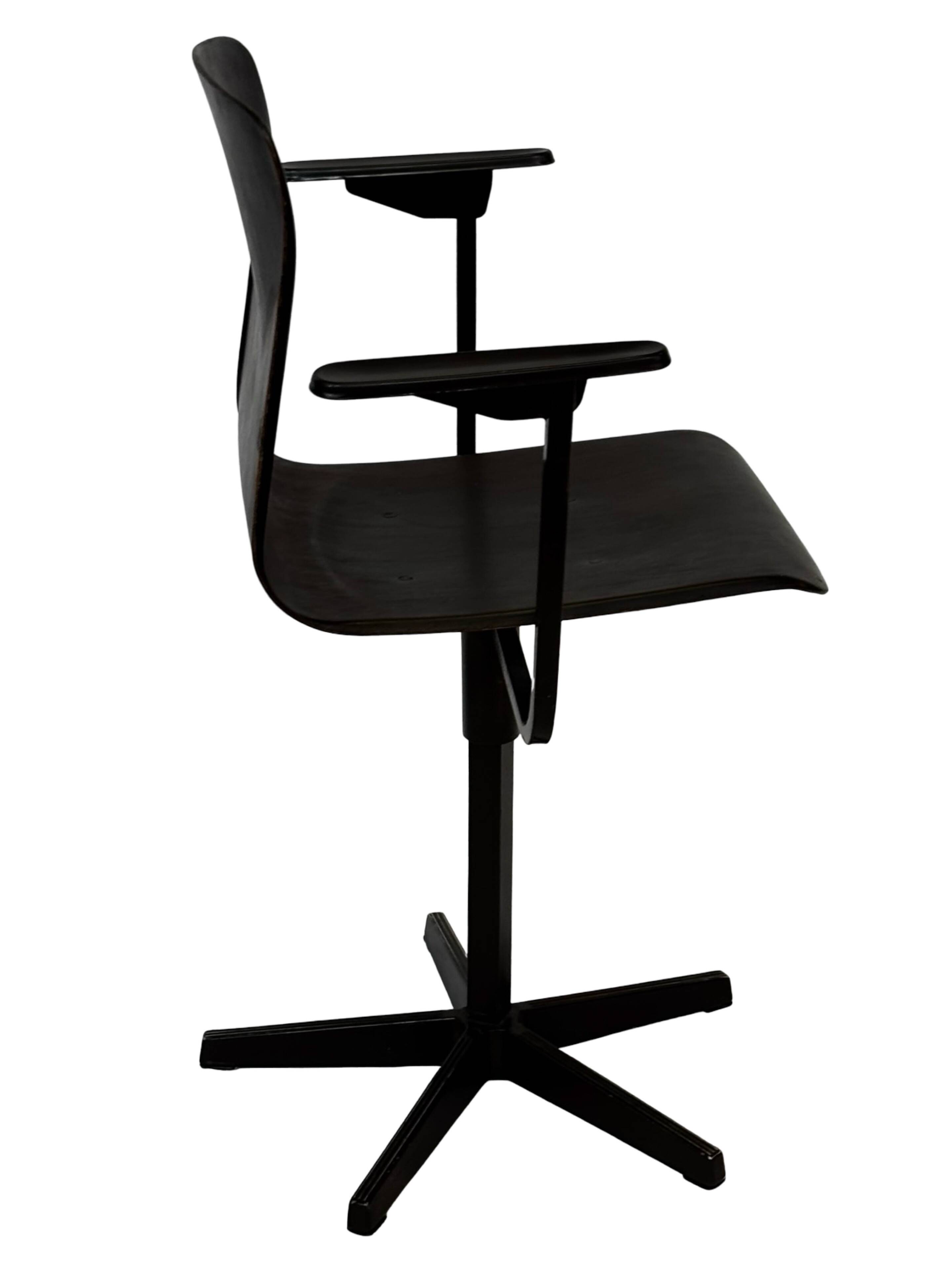 Vintage Galvanitas Pagholz school chair work with armrests dutch design