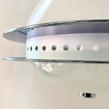 Space Age Design Pendant in Glass, Crystal and Metal