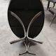Ceramic and steel elliptical table