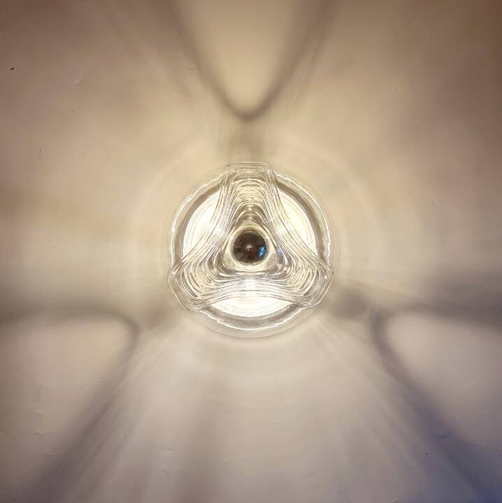 Mid-Century Space Age Glass Wave Ceiling Light - Koch & Lowy for P&P, 1970s