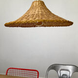 Suspension en rotin vintage
