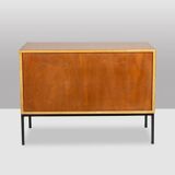 Chest of drawers in varnished blond cherry wood. 1960s.