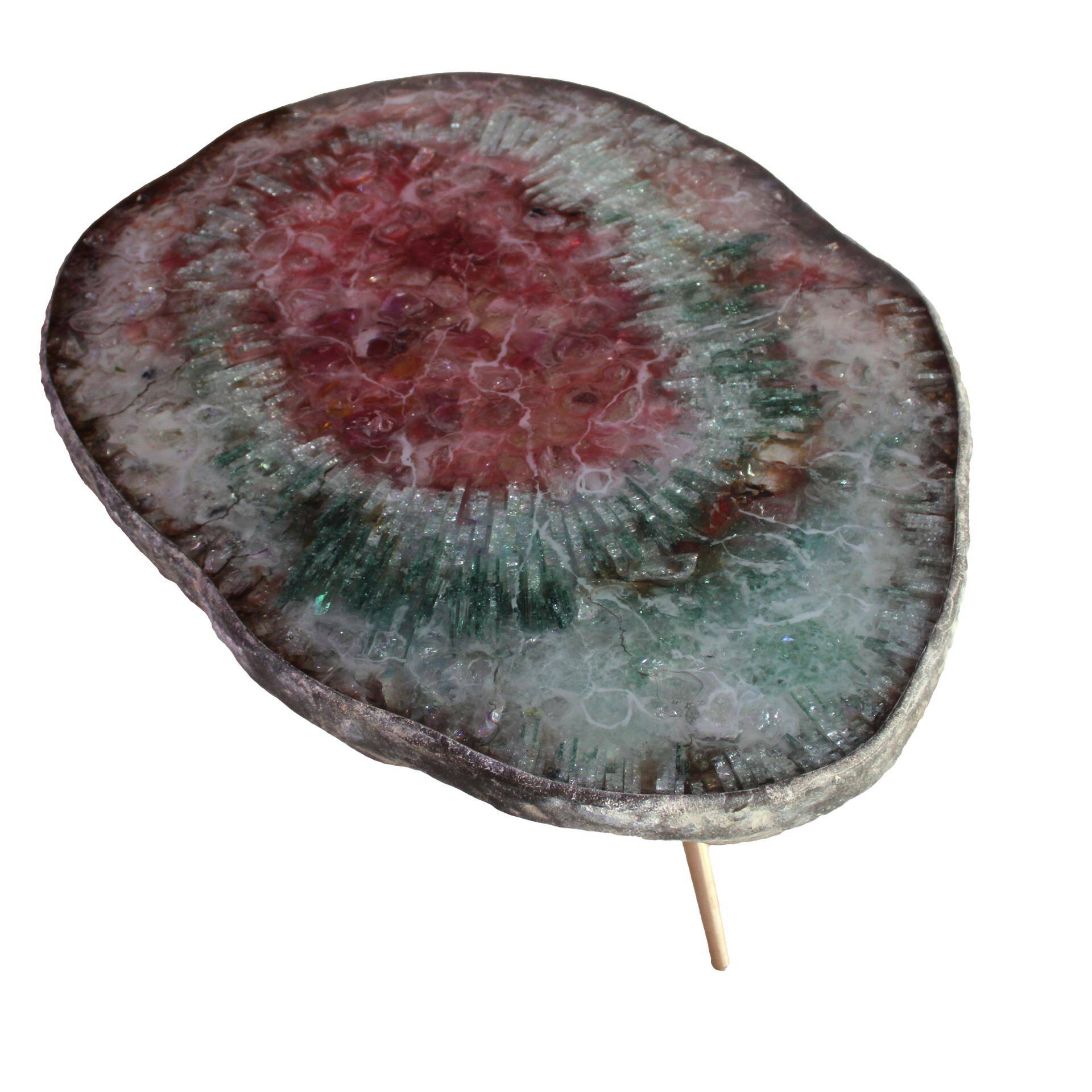 Arty Coffee Table by Von Pelt Atelier Handmade with Rare Geode Shape
