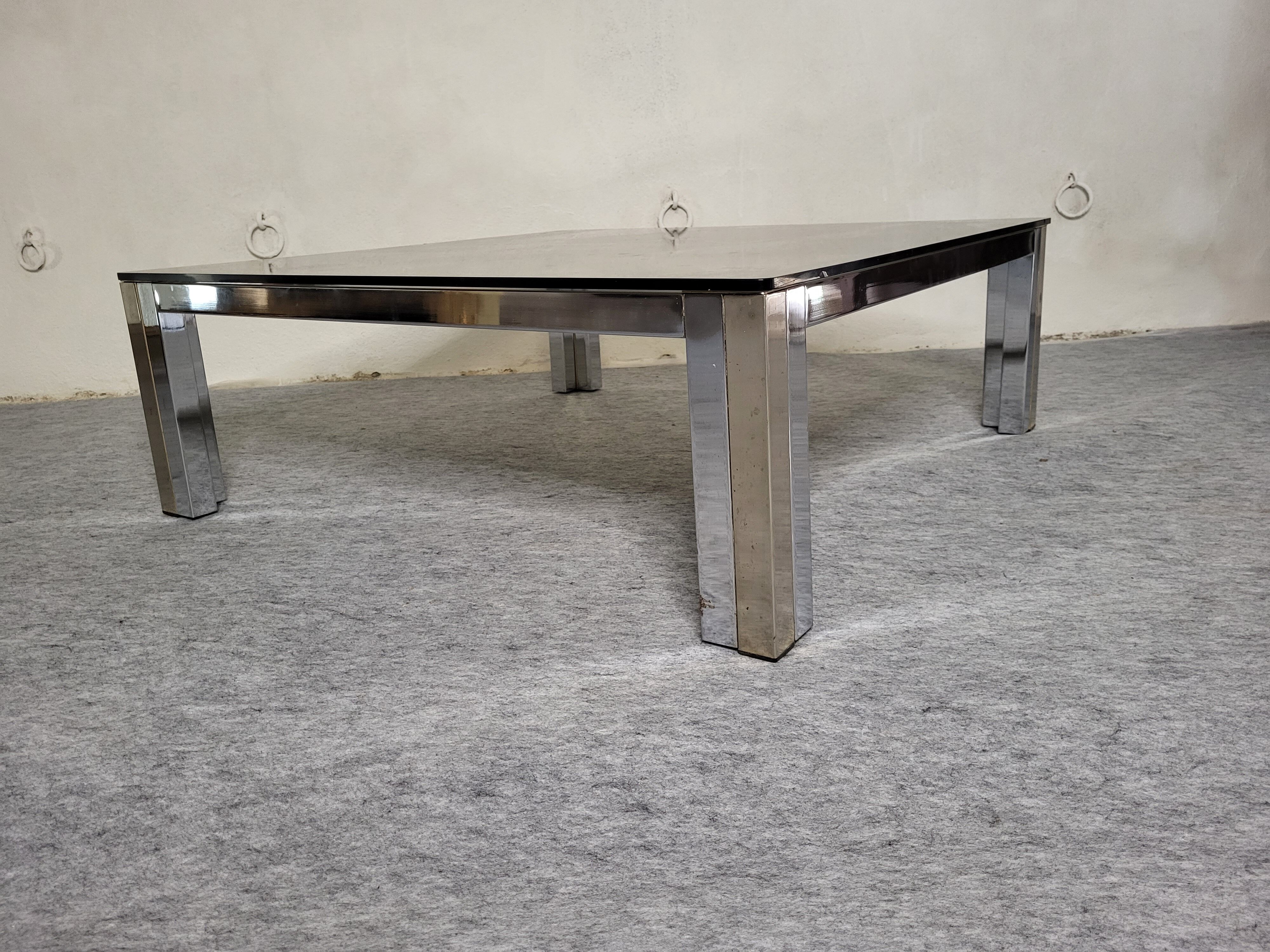 Coffee table 70s smoked glass