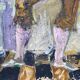 Tableau ancien Arlequin dansant