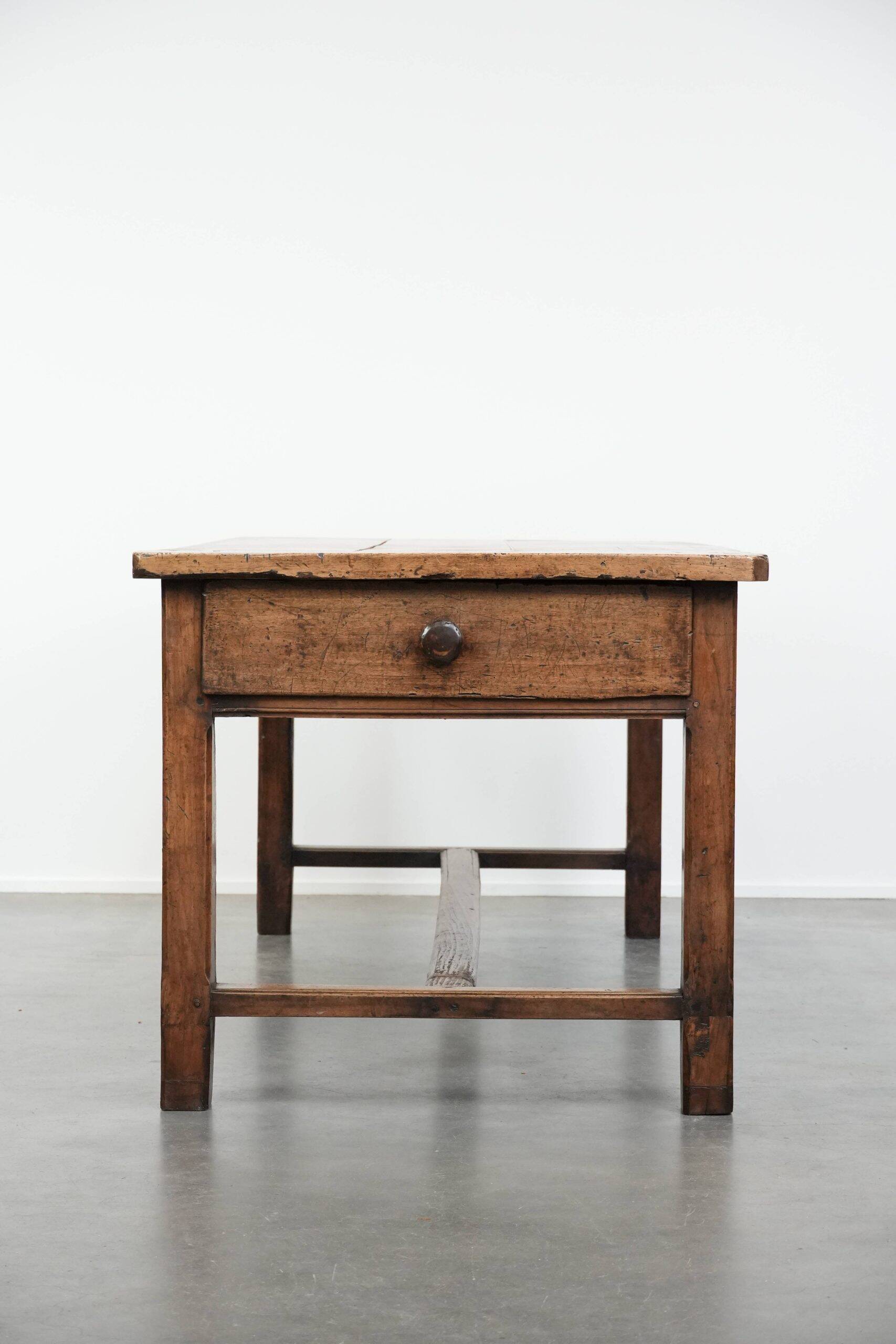 Robust French farmhouse antique dining table from the 18th century