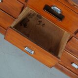 large vintage french oak haberdashery cabinet or shop counter, 1950s