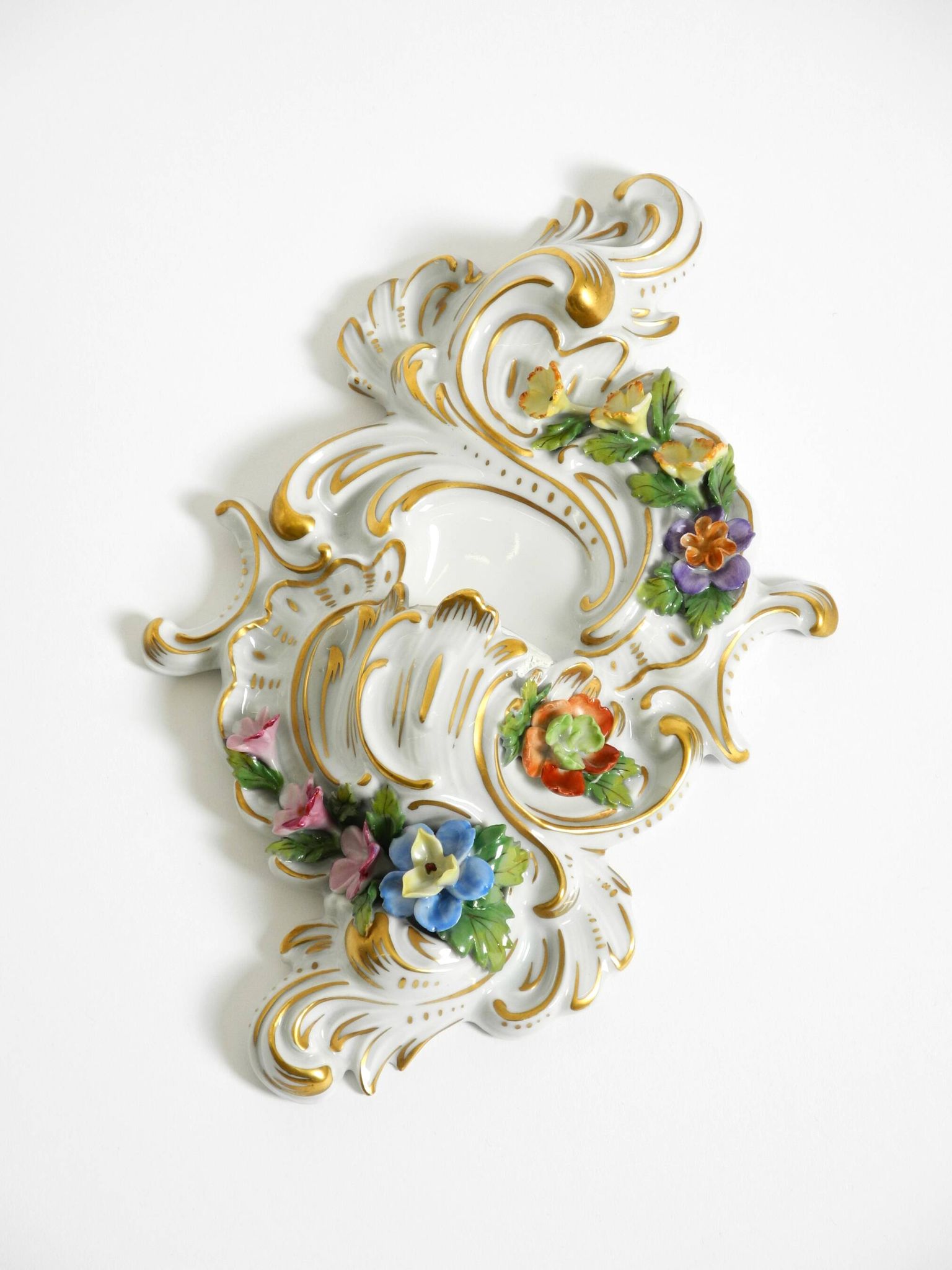 Beautiful hand-painted Mid Century porcelain wall lamp