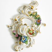 Beautiful hand-painted Mid Century porcelain wall lamp