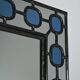 Miroir scandinave avec cadre en verre plombé bleu clair