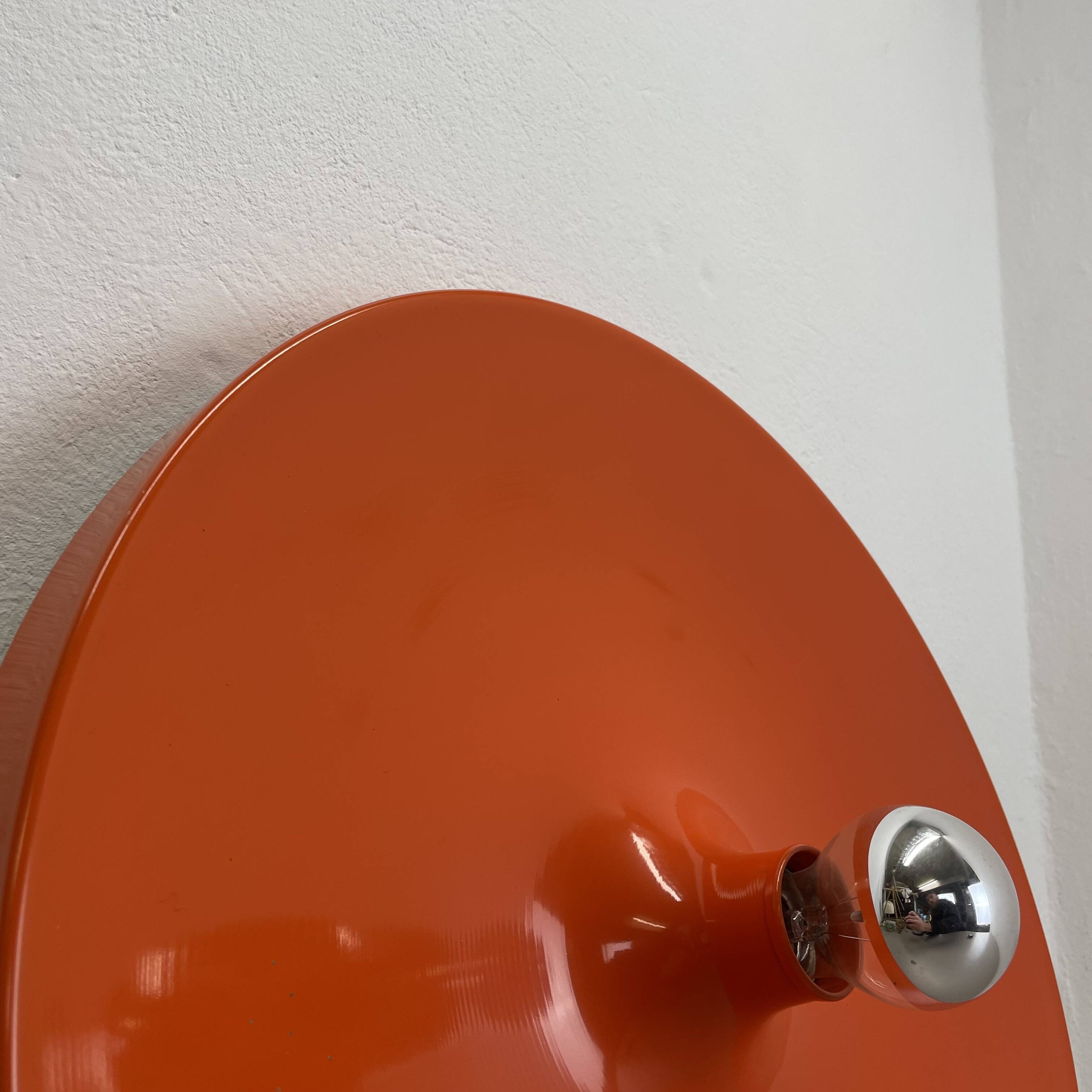 Rare Orange 50cm Charlotte Perriand Disc Wall Light by Staff, Germany 1970