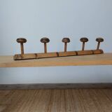 Vintage wooden coat rack with 5 hooks