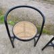 Set 2 tub chair Italian design black tubular metal frame - cane seat