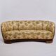 Sofa banane - housse florale - pieds en chêne - ébéniste danois - années 1930-1940