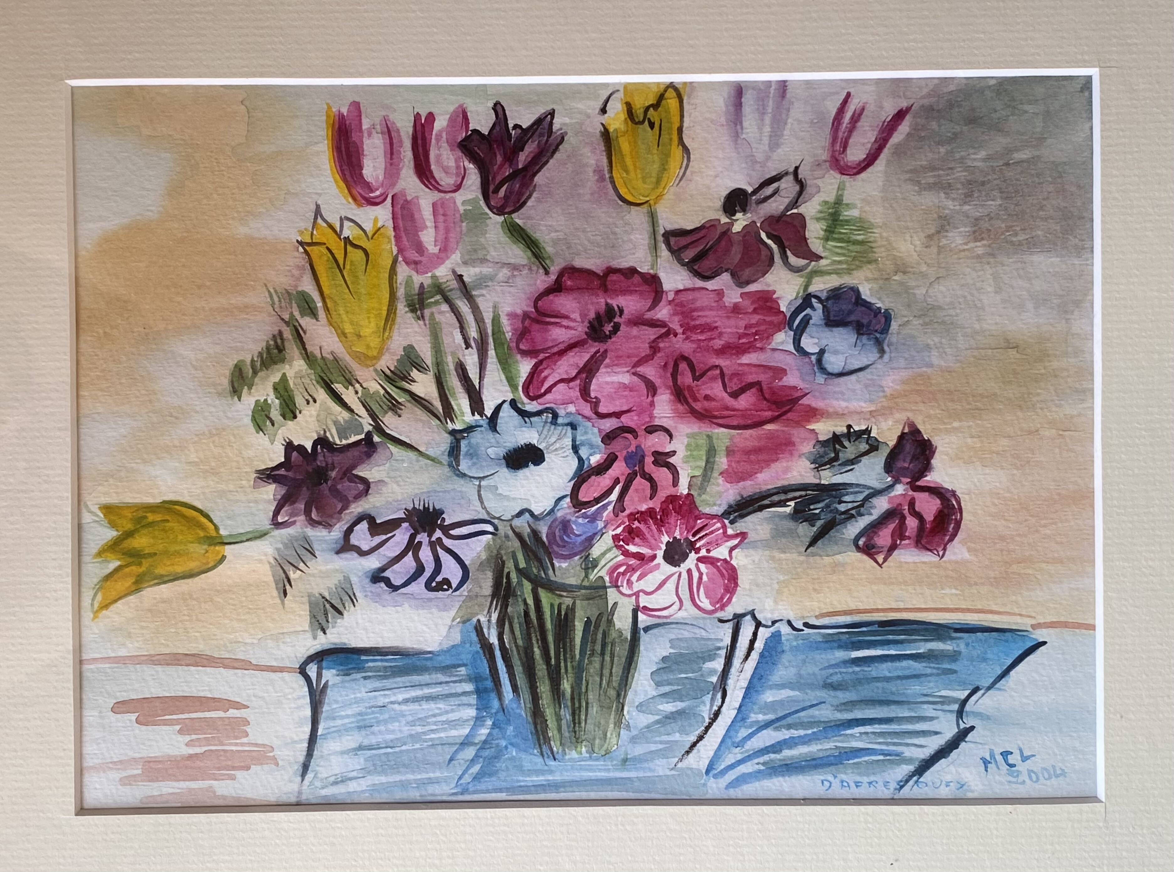Watercolor after Raoul Dufy
