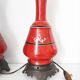 Paire de pieds de lampe rouges, 1900