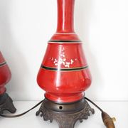 Pair of red lamps from 1900