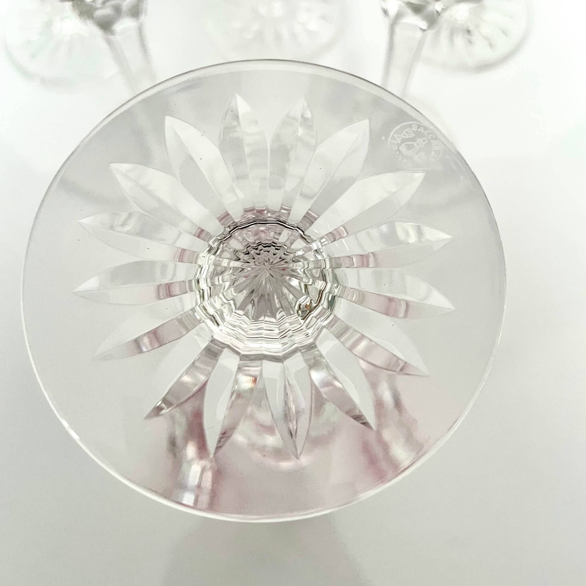 3 Baccarat Crystal Wine Glasses - Juvisy Red Model