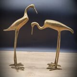 Duo brass herons