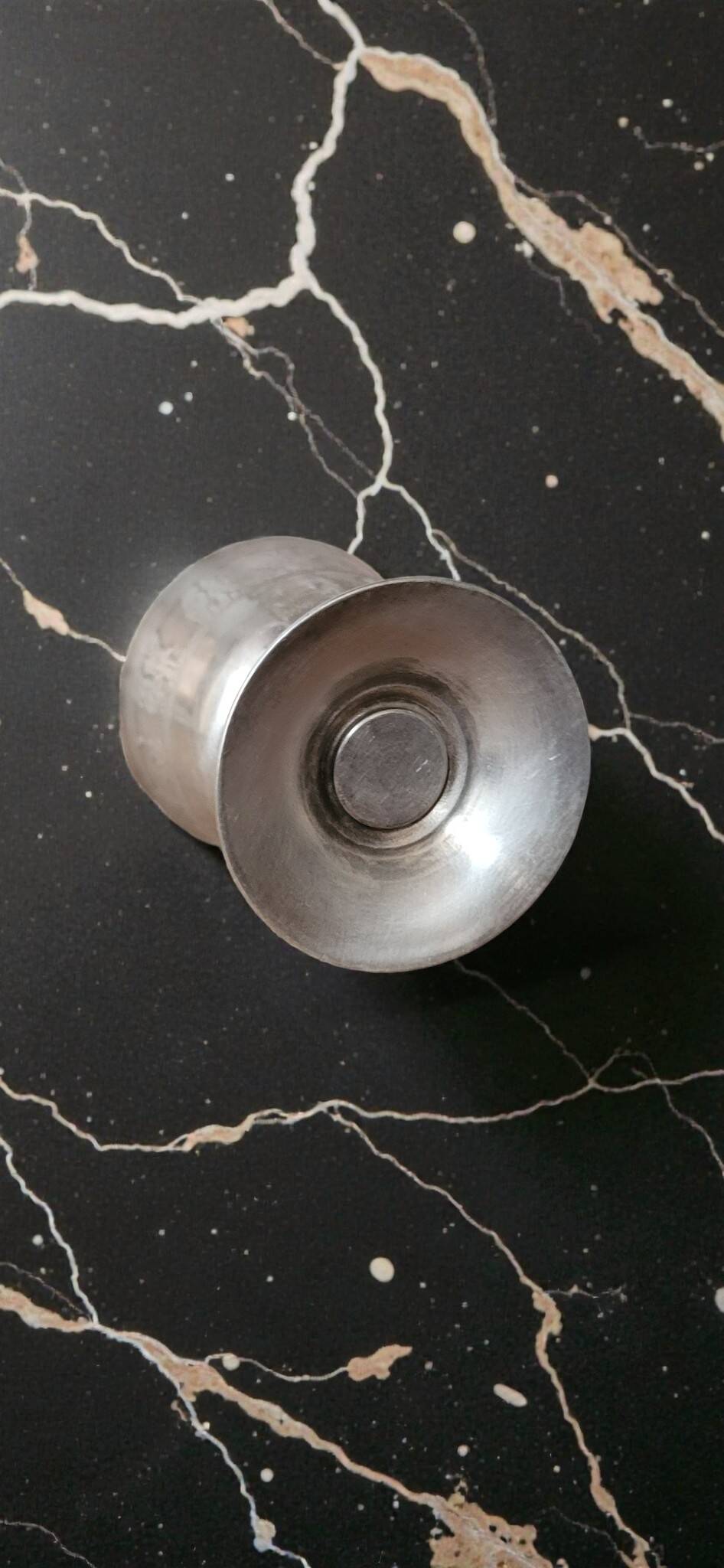 Silver-plated metal egg cup