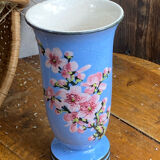 Ceramic vase, cherry blossom decoration, Pardi Vallauris