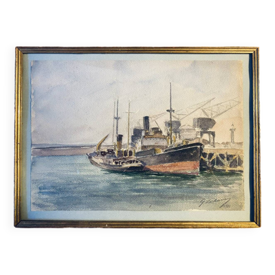 Tableau ancien , marine, signée et datée de 1931