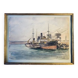 Tableau ancien , marine, signée et datée de 1931