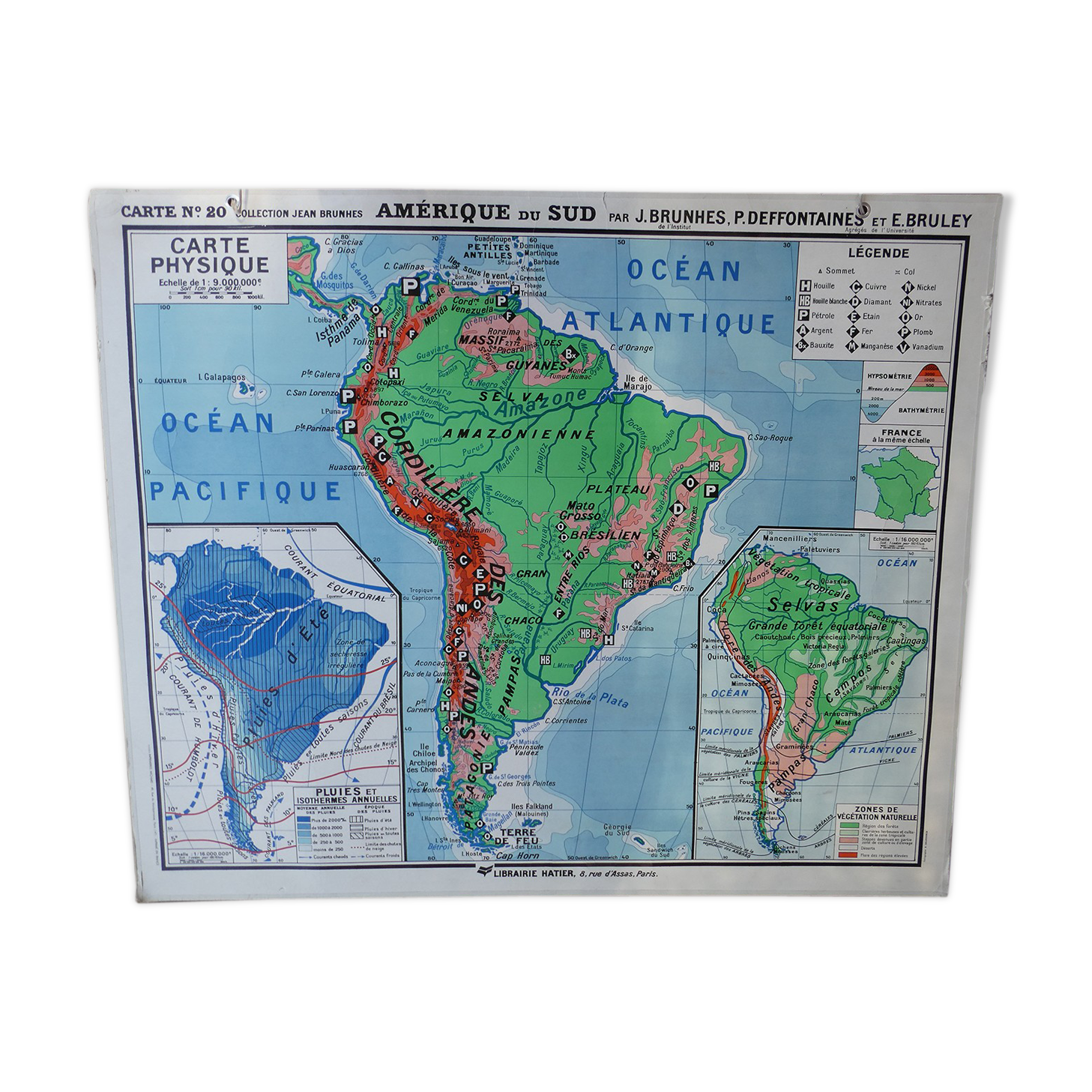 Old school map of South America Hatier no.20