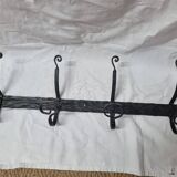 Coat rack with 4 iron coat hooks